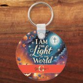 Monogram Levendig Christelijk Halloween Bijbelvers Sleutelhanger (Voorkant)