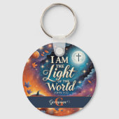 Monogram Levendig Christelijk Halloween Bijbelvers Sleutelhanger (Achterkant)