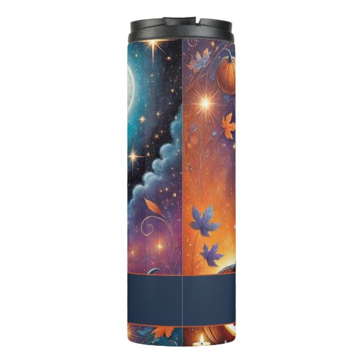 Monogram Levendig Christelijk Halloween Bijbelvers Thermosbeker (Achterkant)