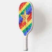 Monogram LGBTQ Regenboog Vlag Gay Pride Vlag Ster Pickleball Paddle (Links)