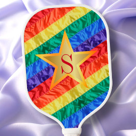 Monogram LGBTQ Regenboog Vlag Gay Pride Vlag Ster Pickleball Paddle