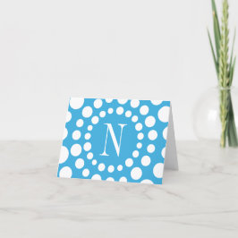 Monogram Licht Blauw binnen Opmerking Kaart