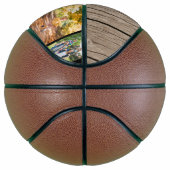 Monogram Licht Hout 5 Foto Collage Basketbal (Rechts)