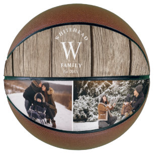 Monogram Licht hout Foto Collage Basketball Basketbal