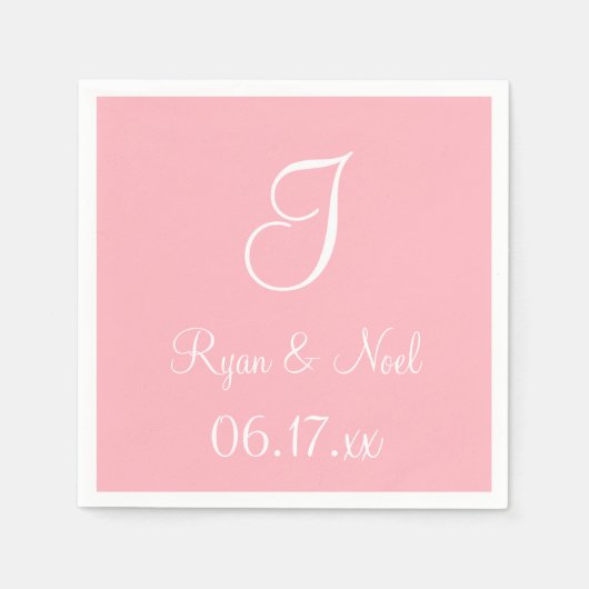 Monogram Licht Roze Classy Monochromatische luiers Servet (Voorkant)