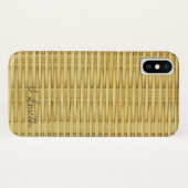 Monogram. Licht rustisch zeegras mand vlechtwerk Case-Mate iPhone Case (Achterkant (horizontaal))