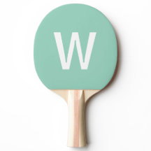 monogram licht turquoise & wit Ping Pong Bal