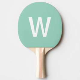 monogram licht turquoise & wit Ping Pong Bal Tafeltennisbatje