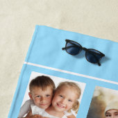 Monogram lichtblauw fotocollage strandlaken (In situ)