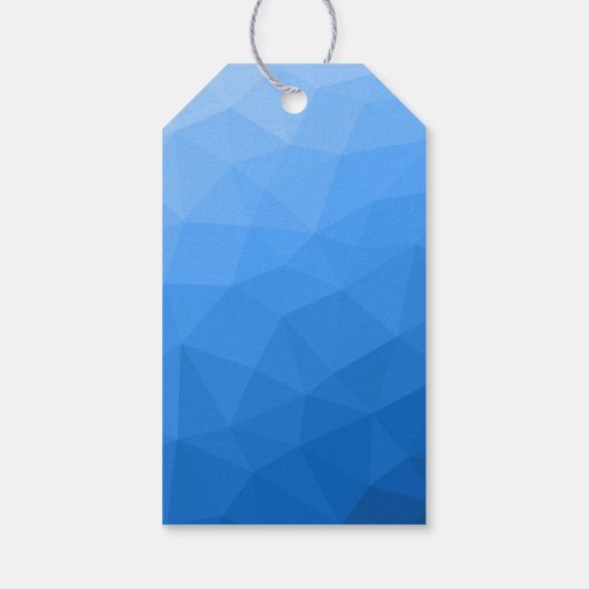 Monogram lichtblauw geometrisch maaspatroon cadeaulabel (Achterkant)