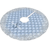 Monogram Lichtblauw Getuft Diamant Zilver Glitter Kerstboom Rok (Gekanteld)