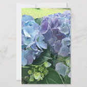 Monogram lichtblauw hydrangea-schrijfpapier briefpapier (Achterkant)