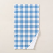 Monogram Lichtblauw Wit Buffel Plaid Patroon Bad Handdoek (Handdoek)