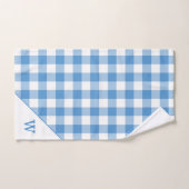 Monogram Lichtblauw Wit Buffel Plaid Patroon Bad Handdoek (Handdoek)