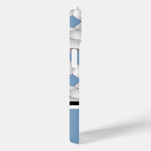 Monogram Lichtblauw Zwart Voetbal Patroon Case-Mate iPhone Case (Achterkant / Rechts)