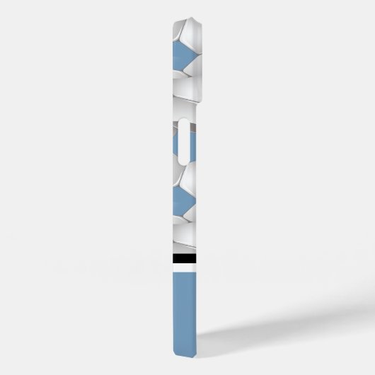 Monogram Lichtblauw Zwart Voetbal Patroon Case-Mate iPhone Case (Achterkant / Rechts)