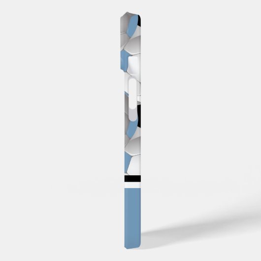 Monogram Lichtblauw Zwart Voetbal Patroon Case-Mate iPhone Case (Achterkant / Links)