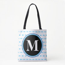 Monogram Lichtblauwe Stippen