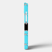 Monogram lichtblauwe vlotterdiamanten Case-Mate iPhone case (Achterkant / Links)