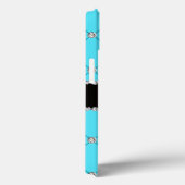 Monogram lichtblauwe vlotterdiamanten Case-Mate iPhone case (Achterkant / Rechts)
