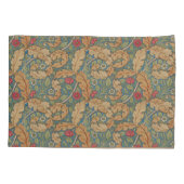 Monogram lichtblauwe William Morris bloem Marigold Kussensloop (Achterkant)