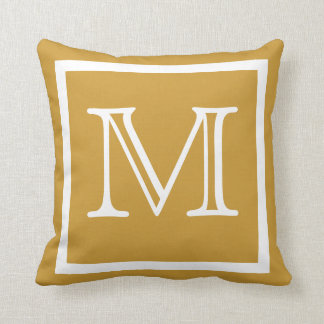 MONOGRAM lichtbruin geelbruine kussenstof Kussen
