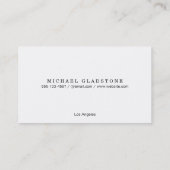 Monogram lichte grijze achtergrond visitekaartje (Achterkant)