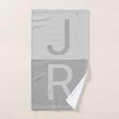 Monogram lichte grijze en grijze moderne Initialen Bad Handdoek (Handdoek)
