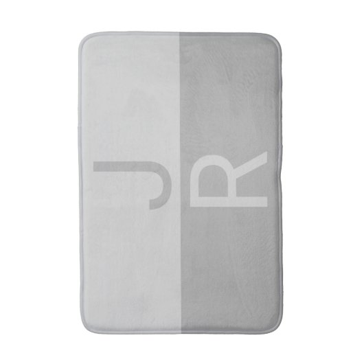 Monogram lichte grijze en grijze moderne Initialen Badmat (Voorkant Verticaal)