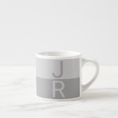 Monogram lichte grijze en grijze moderne Initialen Espresso Kop (Rechts)