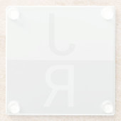 Monogram lichte grijze en grijze moderne Initialen Glazen Onderzetter (Achterkant)
