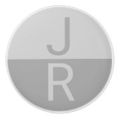 Monogram lichte grijze en grijze moderne Initialen Keramische Knop (Voorkant)