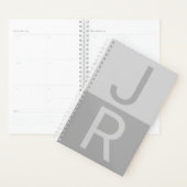 Monogram lichte grijze en grijze moderne Initialen Planner (Display)