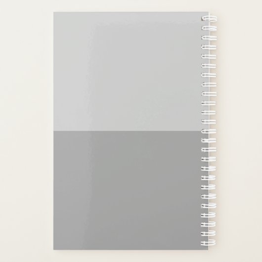 Monogram lichte grijze en grijze moderne Initialen Planner (Achterkant)