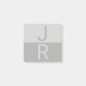 Monogram lichte grijze en grijze moderne Initialen Post-it® Notes (Voorkant)