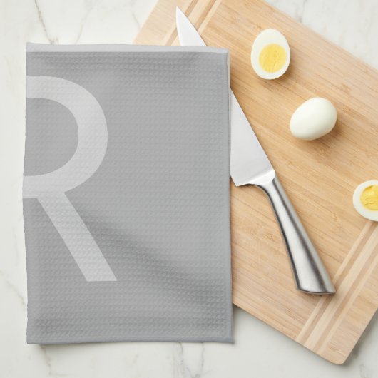 Monogram lichte grijze en grijze moderne Initialen Theedoek (Quarter Fold)