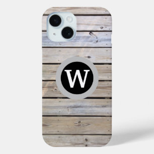 Monogram Lichte Houten Planken iPhone 15 Case