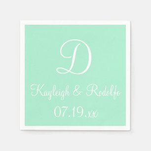 Monogram lichte mint Exclusief kleurrijk Papier Na Servet