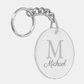Monogram lichte mist sleutelhanger (Voorkant Links)