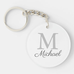 Monogram lichte mist sleutelhanger