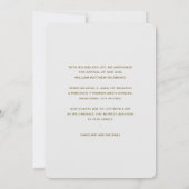 Monogram lichtgrijze geboorte aankondiging (Achterkant)