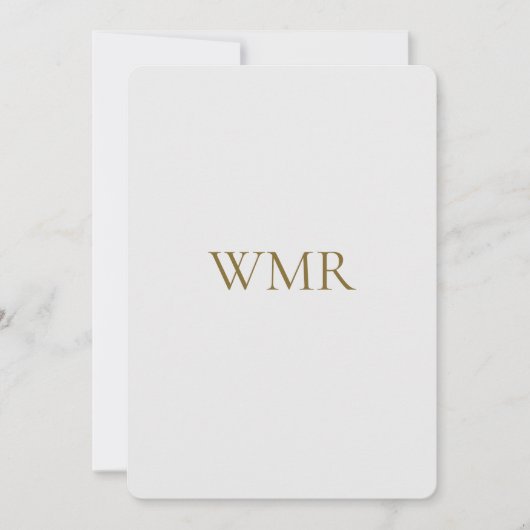 Monogram lichtgrijze geboorte aankondiging (Voorkant)