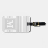 Monogram lichtgrijze strepen bagagelabel (Voorkant horizontaal)