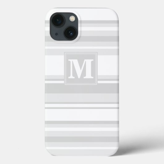 Monogram lichtgrijze strepen Case-Mate iPhone hoes (Achterkant)