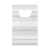 Monogram lichtgrijze strepen creditkaart flessenopener (Achterkant)