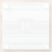Monogram lichtgrijze strepen glazen onderzetter (Achterkant)