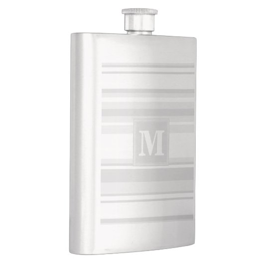 Monogram lichtgrijze strepen heupfles (Rechts)