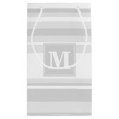 Monogram lichtgrijze strepen klein cadeauzakje (Achterkant)