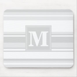 Monogram lichtgrijze strepen muismat