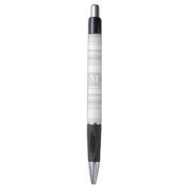 Monogram lichtgrijze strepen pen